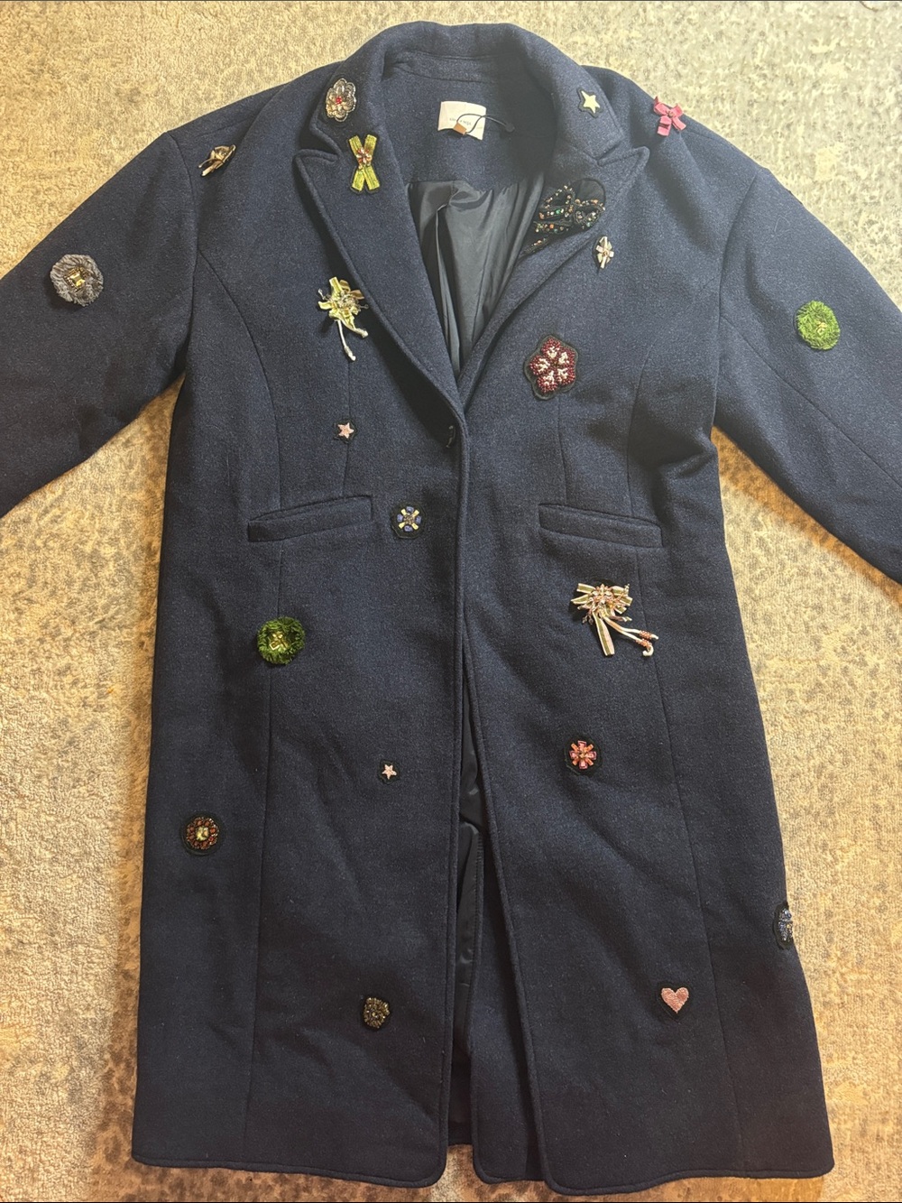 Cinq à Sept Navy Embellished Coat